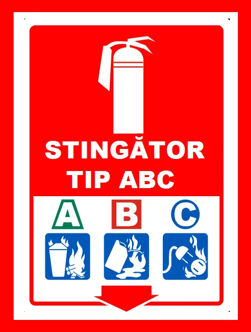 Placuta pentru stingator tip ABC