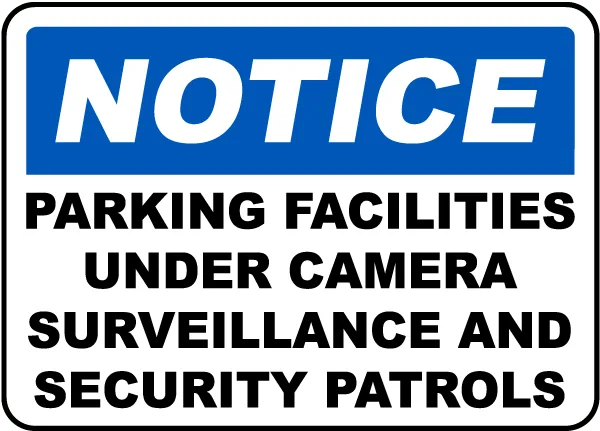 Parking Facilities Surveillance Sign