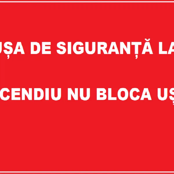 Placuta pentru usa de siguranta la incendiu nu bloca usa