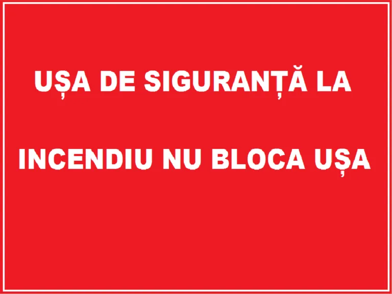 Placuta pentru usa de siguranta la incendiu nu bloca usa