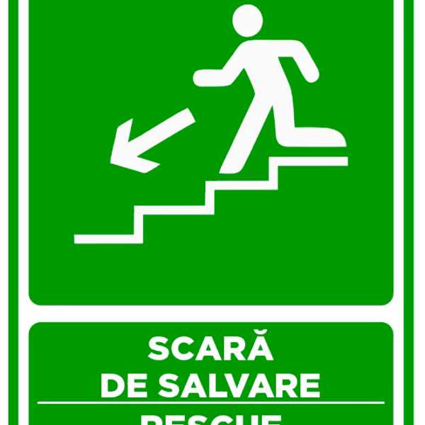 Semn pentru scara de salvare sprea stanga jos