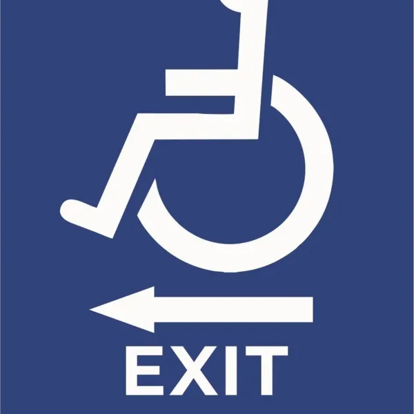 Placuta braille exit cu sageata in stanga pentru nevazatori