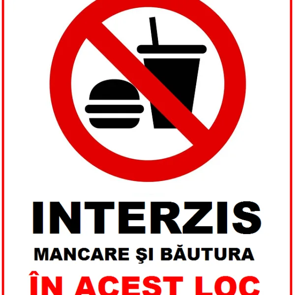 Placuta interzis mancare si bautura in acest loc