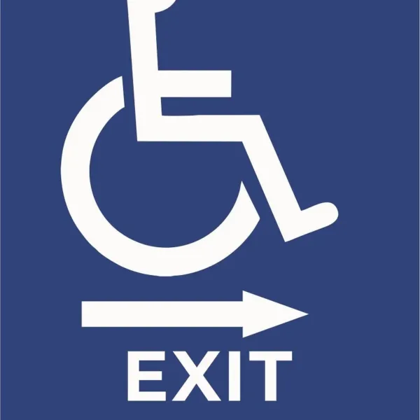 Placuta braille exit cu sageata in dreapta pentru nevazatori