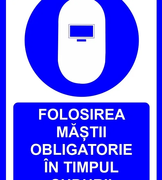 Placute pentru folosirea mastii obligatorie in timpul sudurii