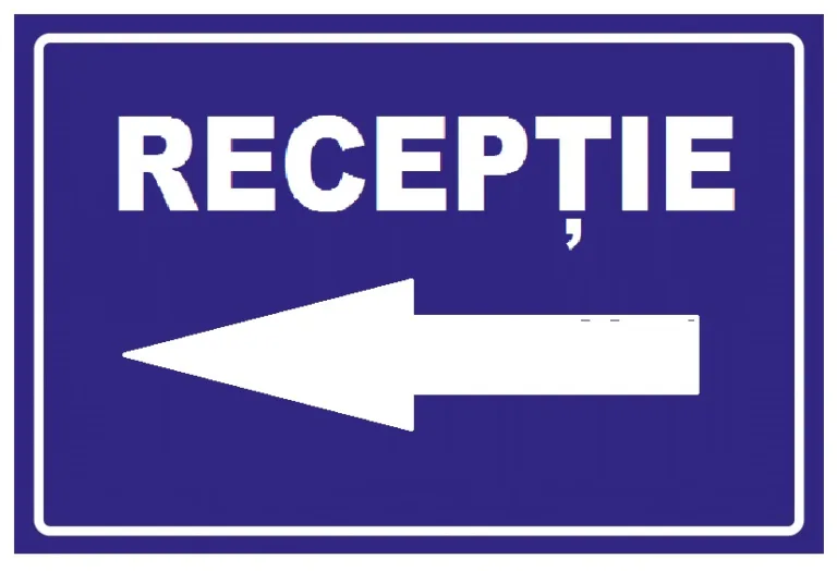 Placuta pentru receptie la stanga