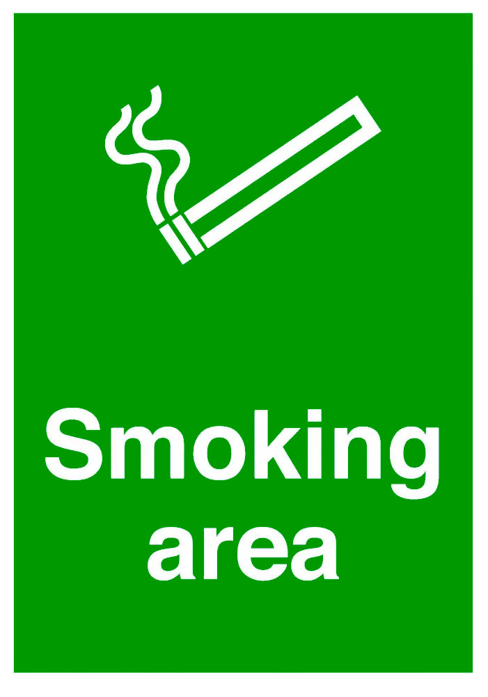 Sign smoking area
