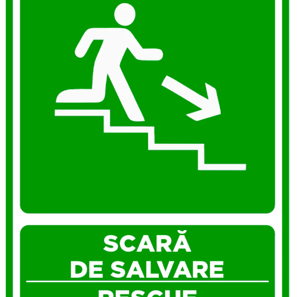 Semn pentru scara de salvare sprea dreapta jos