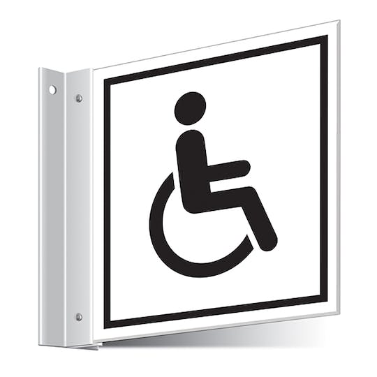 Semn de toaleta cu prindere laterala de persoana cu handicap