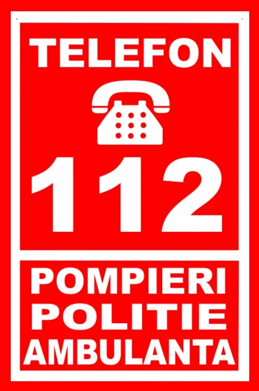 Placuta pentru telefon 112 pompieri politia ambulanta