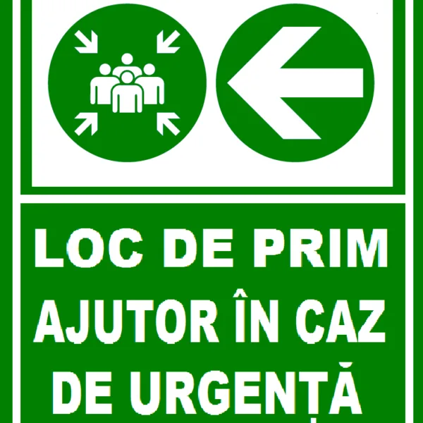 Placuta pentru loc de adunare in caz de urgenta la stanga