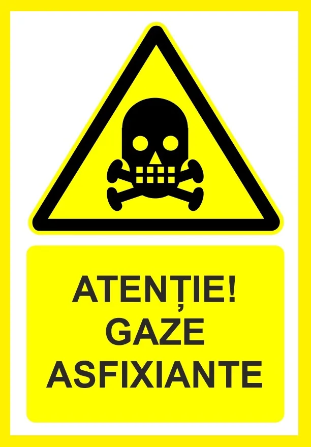 Placuta atentie gaze asfixiante