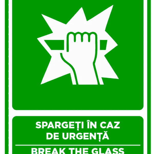 Semn pentru spargeti in caz de urgenta