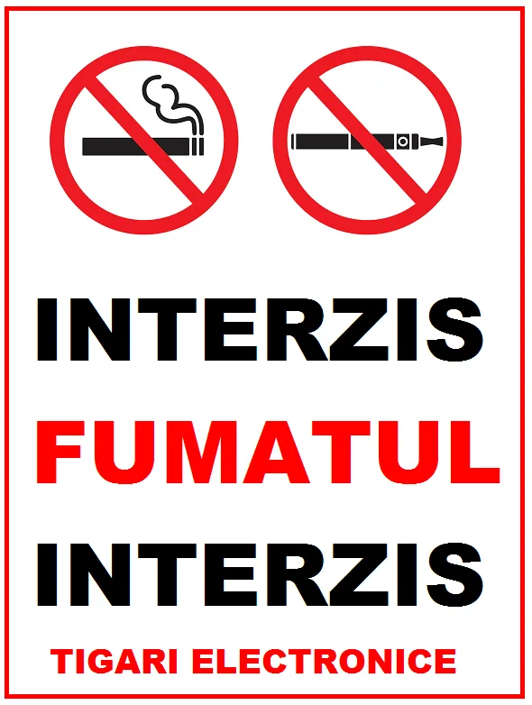 Placuta interzis fumatul interzis tigarile electronice