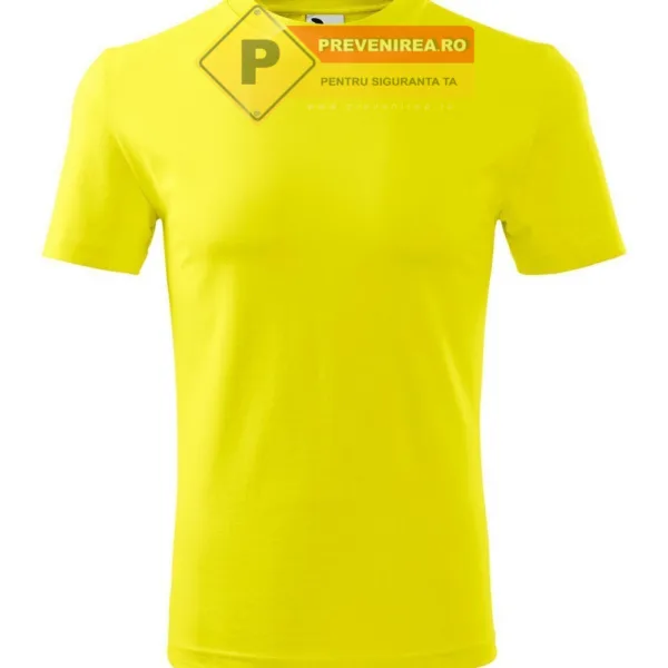 Tricou galben deschis clasic de barbat
