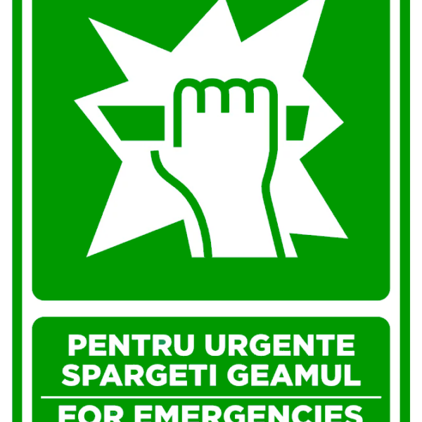 Semn pentru urgente sparge geamul