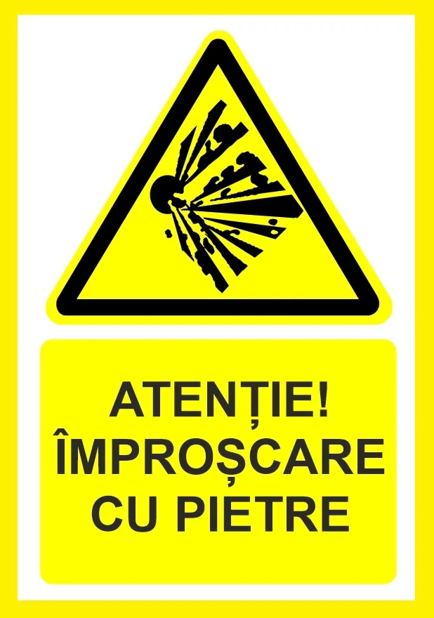 Placuta atentie improscare cu pietre