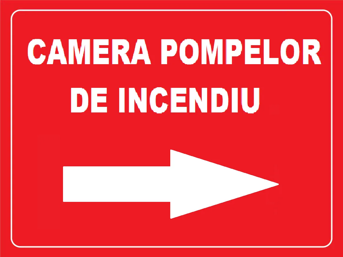 Placuta pentru camera pompelor de incendiu spre dreapta
