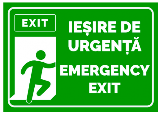 Indicatoare ieșire de urgență (Emergency Exit) - Semnalizare de siguranță vizibilă pentru evacuare rapidă