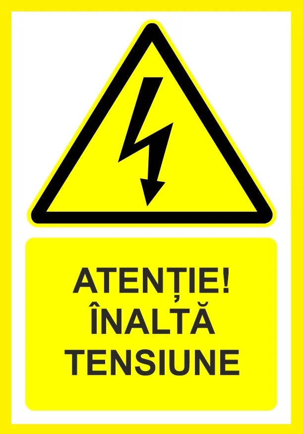 Placuta atentie inalta tensiune