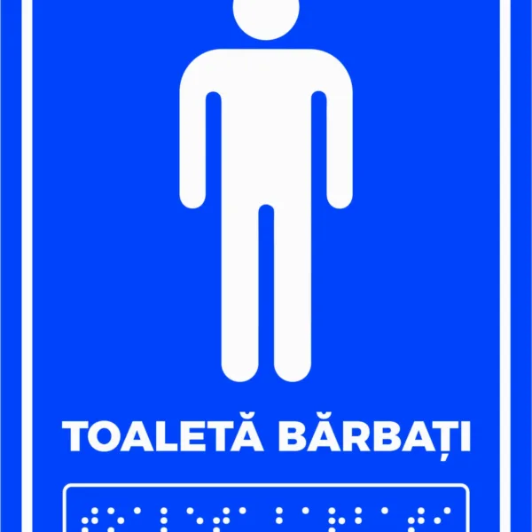 Placuta pentru nevazatori toaleta barbati scris in braille