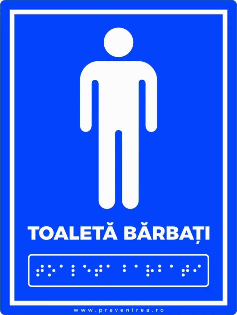 Placuta pentru nevazatori toaleta barbati scris in braille