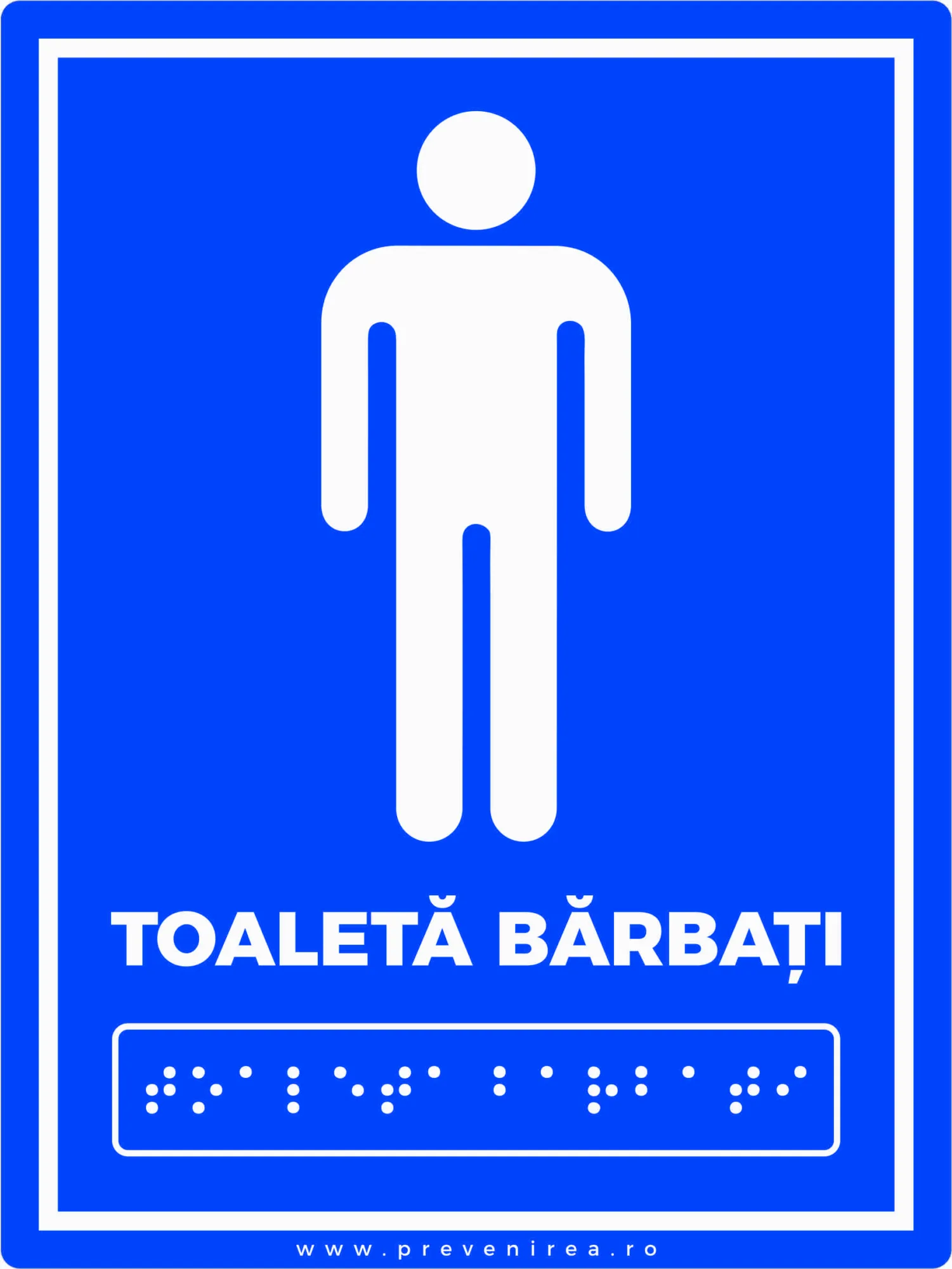 Placuta pentru nevazatori toaleta barbati scris in braille