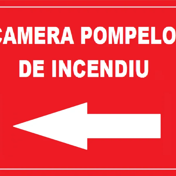 Placuta pentru camera pompelor de incendiu spre stanga