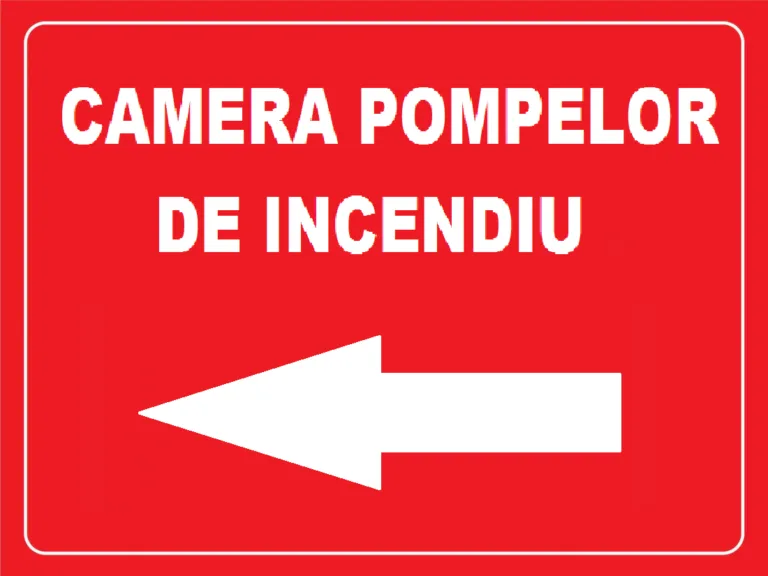Placuta pentru camera pompelor de incendiu spre stanga