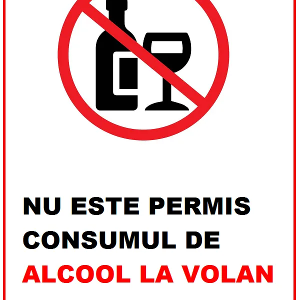 Placuta nu este permis consumul de alcool la volan