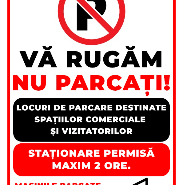 semn de parcare destinate centrelor comerciale si spatiilor comerciale