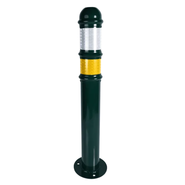 Stalp metalic reflectorizant pentru protectie verde