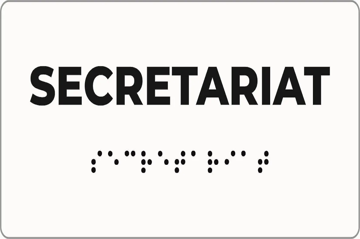 Placuta braille secretariat pentru nevazatori