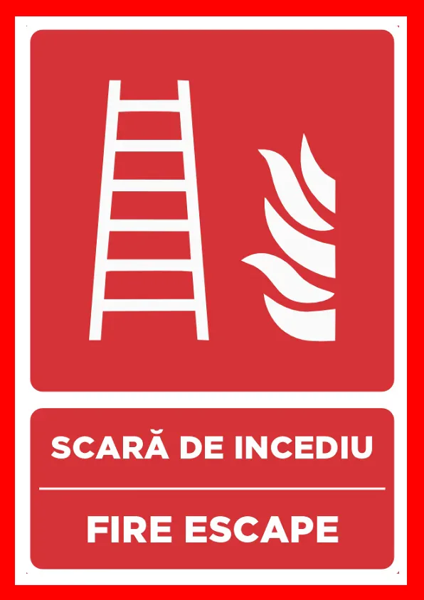 Placuta pentru scara de incendiu fire escape