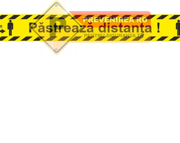 Bandă Galbenă Autocolantă cu Mesaj Personalizat - Logo sau Imagine