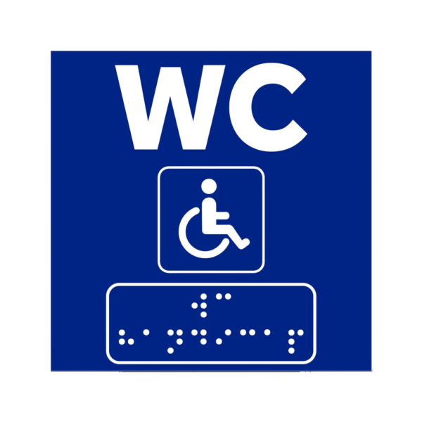 Semne Braille pentru WC persoane cu handicap - gama completă de plăcuțe tactile pentru toalete accesibile