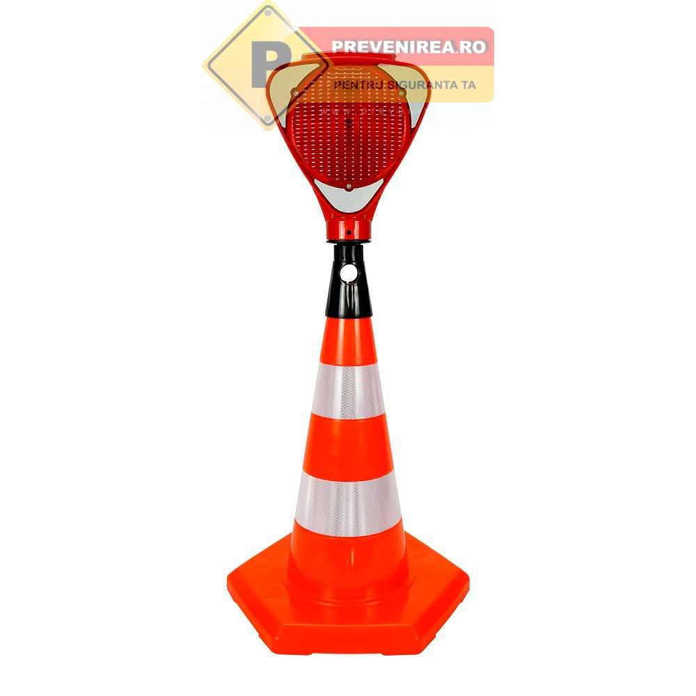 Con delimitare șantier în trafic - Plastic reflectorizant rezistent