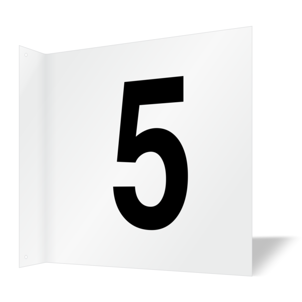 Semn de culoare proiectat numărul 5 fata verso