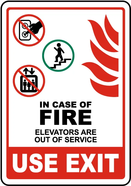 Indicator evacuare clădiri - Lift indisponibil în caz de incendiu