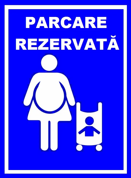 Placuta pentru parcare rezervata femeie gravida cu copil