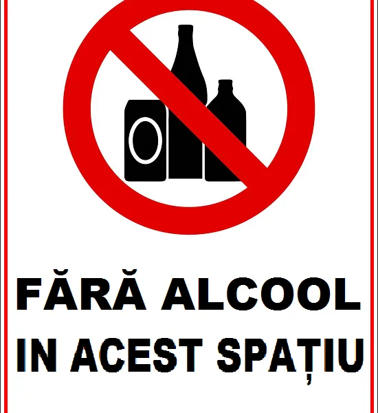 Placuta fara alcool in acest spatiu