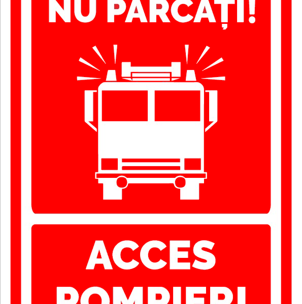 Semn nu parcati acces pompieri
