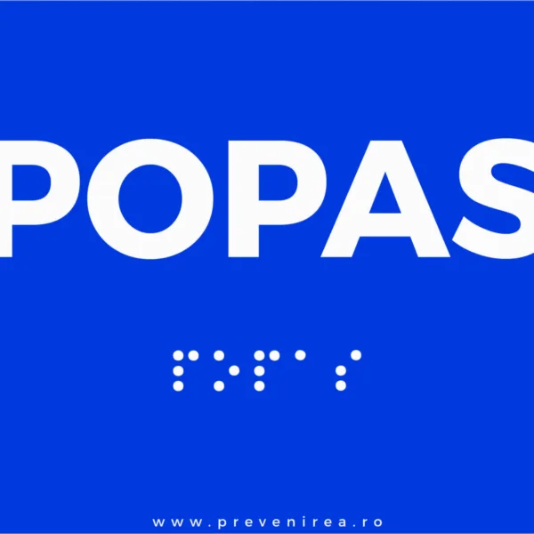 Placuta braille POPAS pentru nevazatori