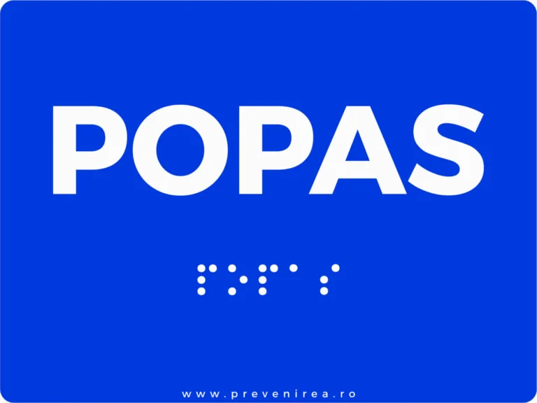 Placuta braille POPAS pentru nevazatori