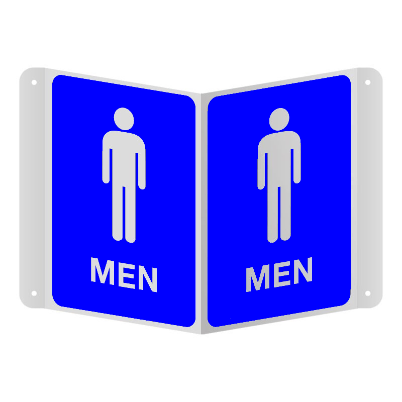 Indicator 3D „Restroom Men” - Semnalizare Elegantă și Vizibilă din Ambele Sensuri