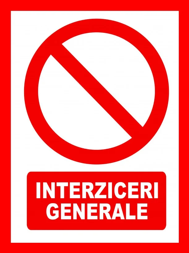 Placute pentru interziceri generale