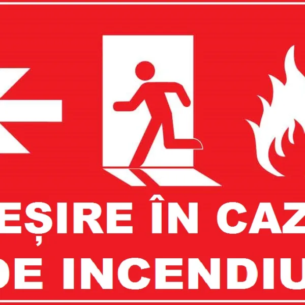 Placuta pentru iesire in caz de incendiu cu sageata in stanga