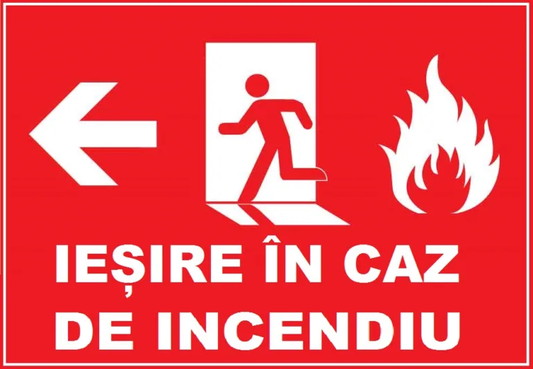Placuta pentru iesire in caz de incendiu cu sageata in stanga