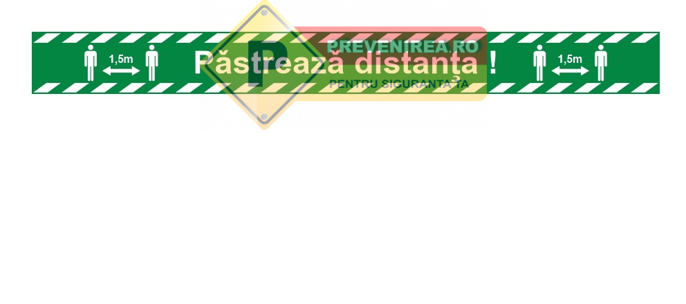 Bandă de separare zone cu marcaje vizibile - Previne aglomerarea și accidentele