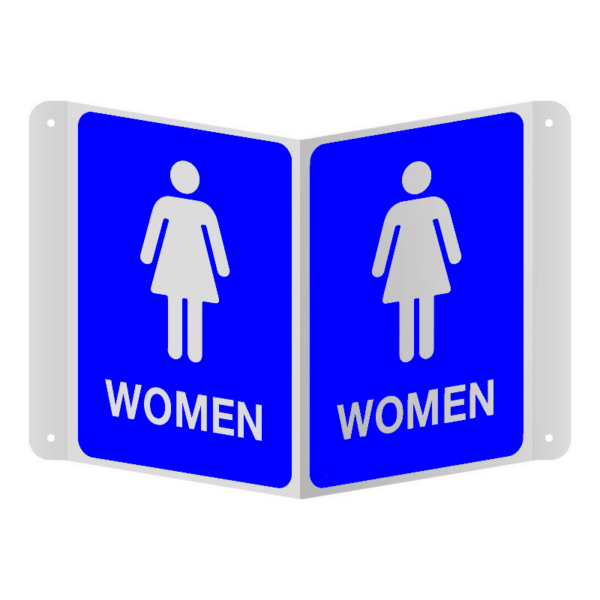 Indicator 3D „Restroom women” - Cu Două Fețe și Prindere Laterală